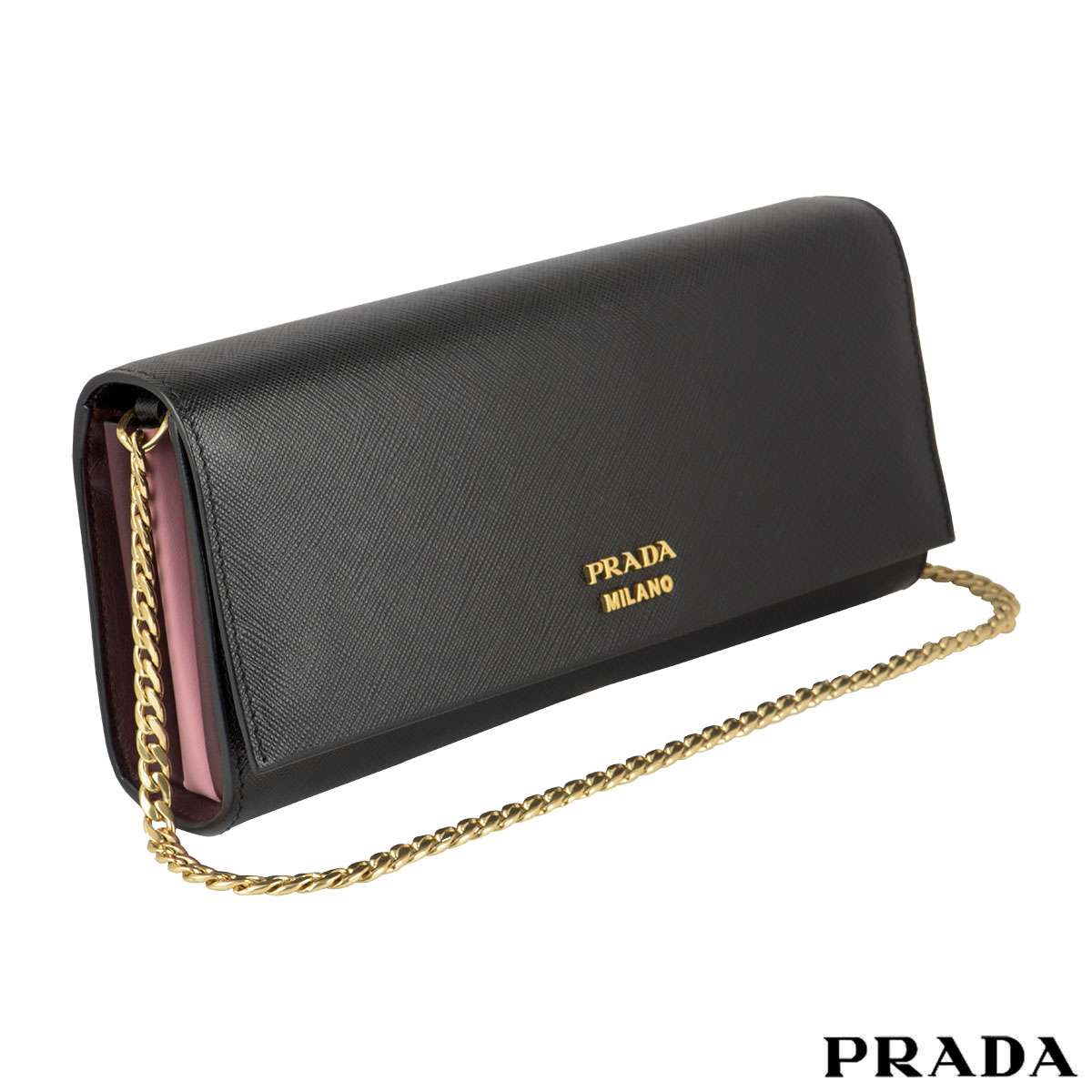 Leather clutch bag Prada Black in Leather - 14193264